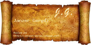 Janzer Gergő névjegykártya