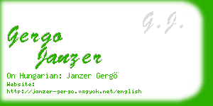 gergo janzer business card