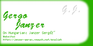 gergo janzer business card